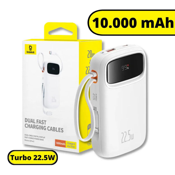 Carregador Portátil Power Bank Turbo 22.5W 10.000mAh - Branco - Baseus