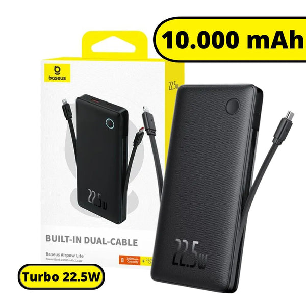 Carregador Portátil PowerBank Turbo 22.5W Airpow Lite 10.000mAh - Preto - Baseus